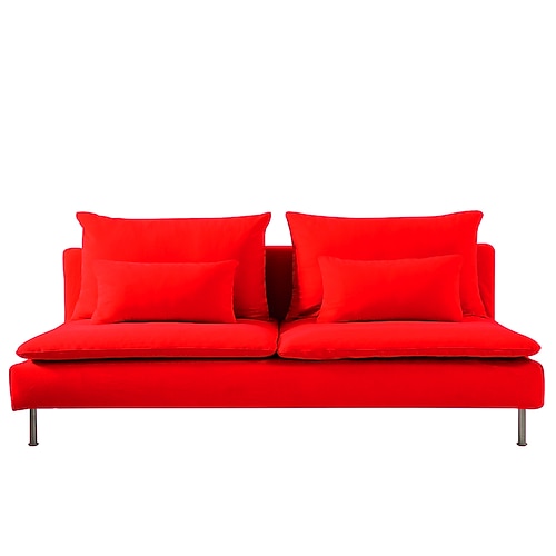 100% Baumwolle 3-Sitzer Abschnittsbezug einfarbig gepolsterte Baumwollbezüge 8-teilig Futonbezug Set Image