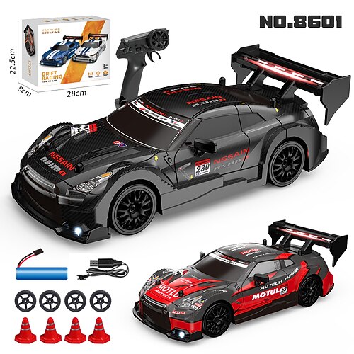Hochgeschwindigkeits RC Drift Rennwagen - 124 Maßstab Fernsteuerungs-Sportfahrzeug Lichter Kegel Weihnachtsgeschenk Image