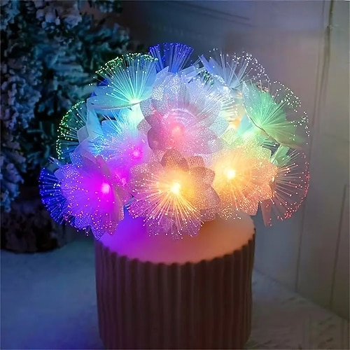 Fiber Optic Blüten-Lichterkette mit Sternenhimmellichtern 3m 20LEDs Hochzeits-Party-Dekoration Märchenlichter für Schlafzimmer Balkon Garten Baumdekoration Image