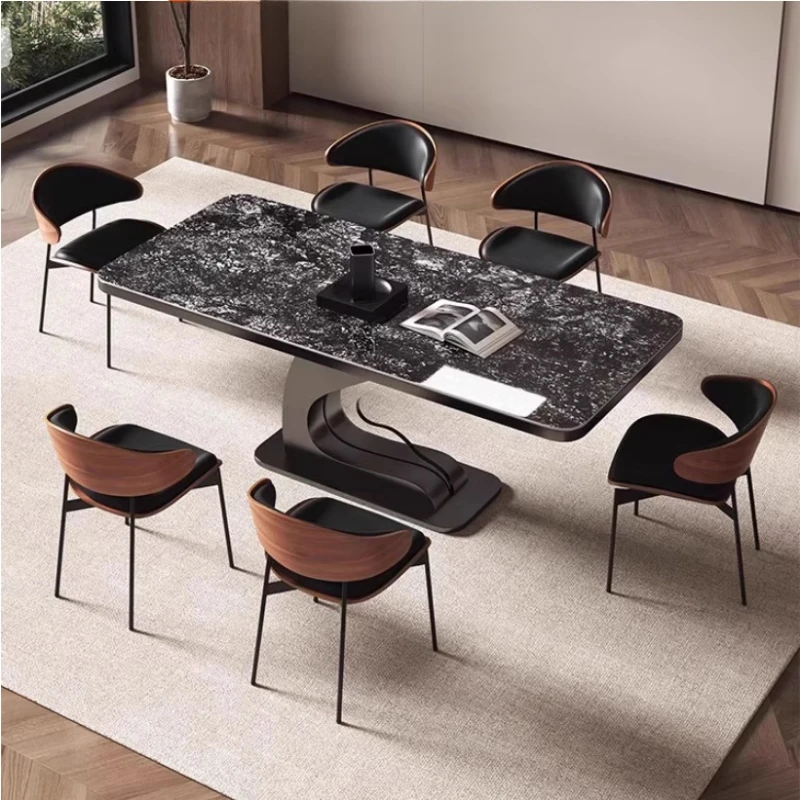 Sedia con schienale di design Mid-Century per la casa Sedie da pranzo in legno massello Seduta da tavolo da ristorante con sedile curvo minimalista per caffè