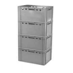 4 Stück E3 Kisten 600 x 400 x 300 mm Fleischkiste Lagerkiste Metzgerkiste in Grau Image