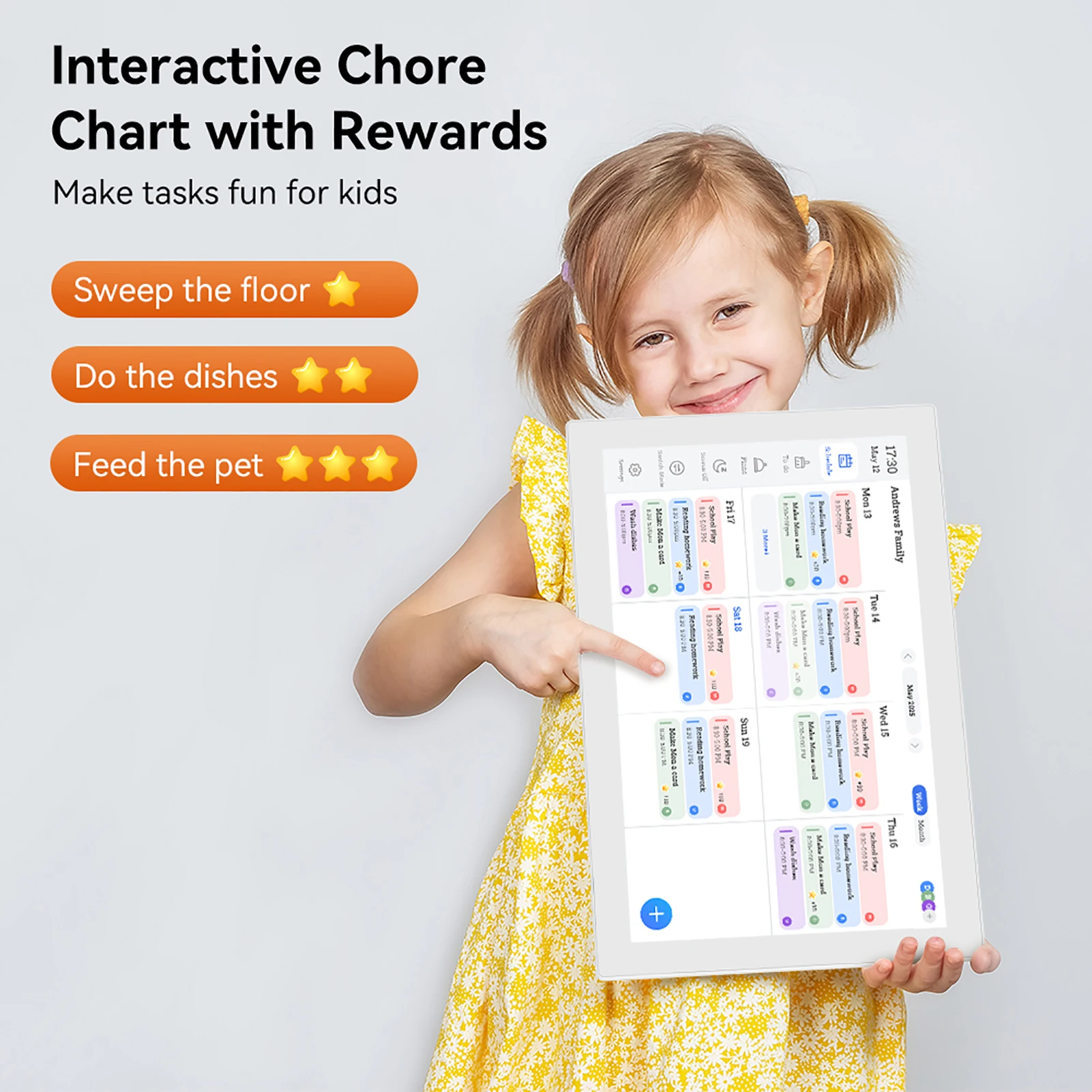 15,6-Zoll-Digitalkalender 1080P Full HD Touchscreen Interaktive Wand-Schreibtischhalterung für nahtlose Planung Smart Family Planner Image