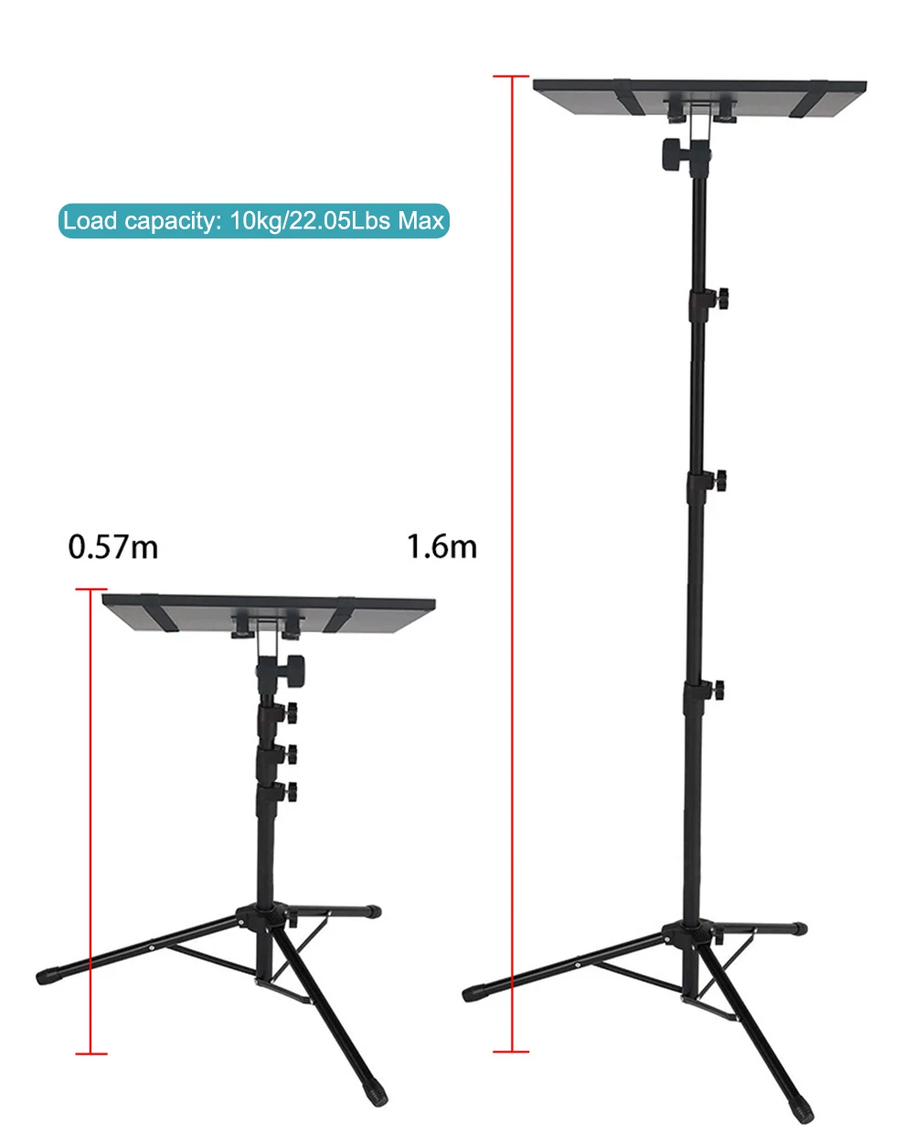 Universal Projektor Stativ 160 cm fit 10 KG Projektor Ständer Halterung Einstellbare Tabletop Boden Projektor Ständer Halterung DSLR Image