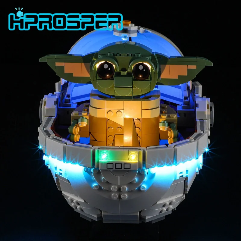 Hprosper 5 V LED-Licht für Lego 75403 Star Wars Grogu mit Hover Kinderwagen, dekorative Lampe mit Batteriekasten (keine Bausteine) Image