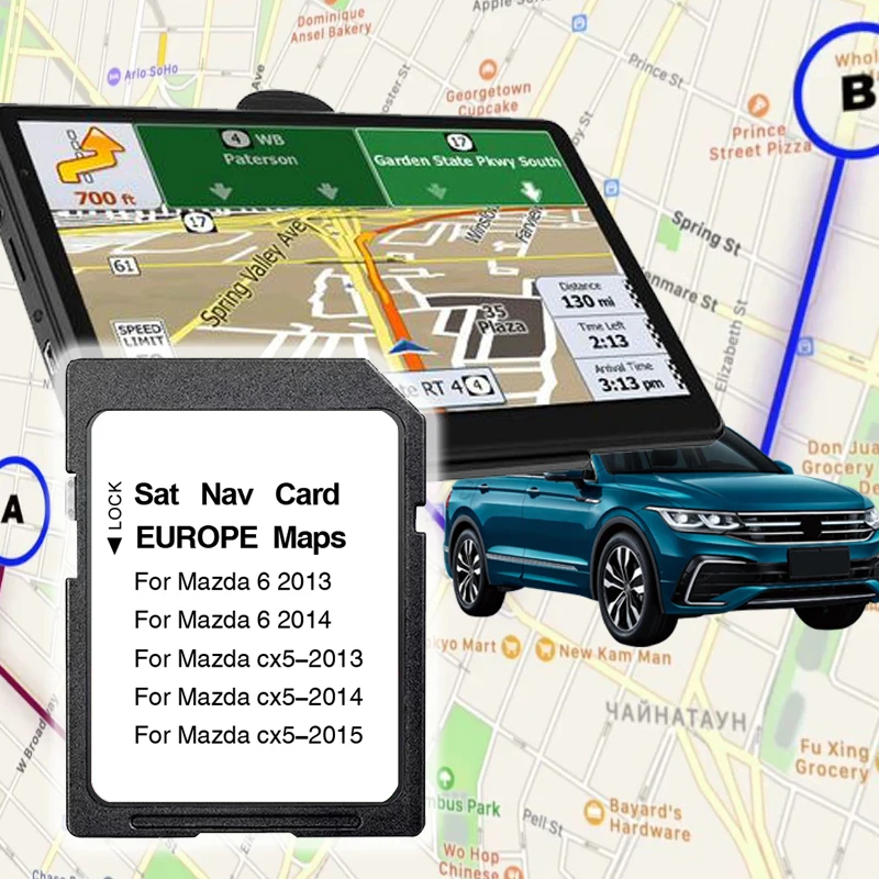2025 GPS-Kartenversion für Mazda 6 CX5 CX9 Navigation SD-Karte Navi Update Neueste Karte NB1 Kostenlose Antibeschlagfolie