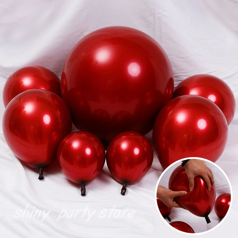 10/20 stücke Doppel Schicht Luftballons Großhandel Neue Rote Latex Ballon Geburtstag Party Dekoration Hochzeit Weihnachten Zimmer Dekor Ballon Image
