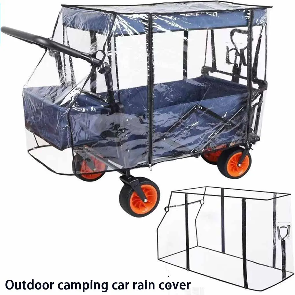 Outdoor faltbare Camper Trolley Regenschutz transparent EVA winddichte Abdeckung Staubschutz Regenmantel Handwagen 21" Universal Zubehör
