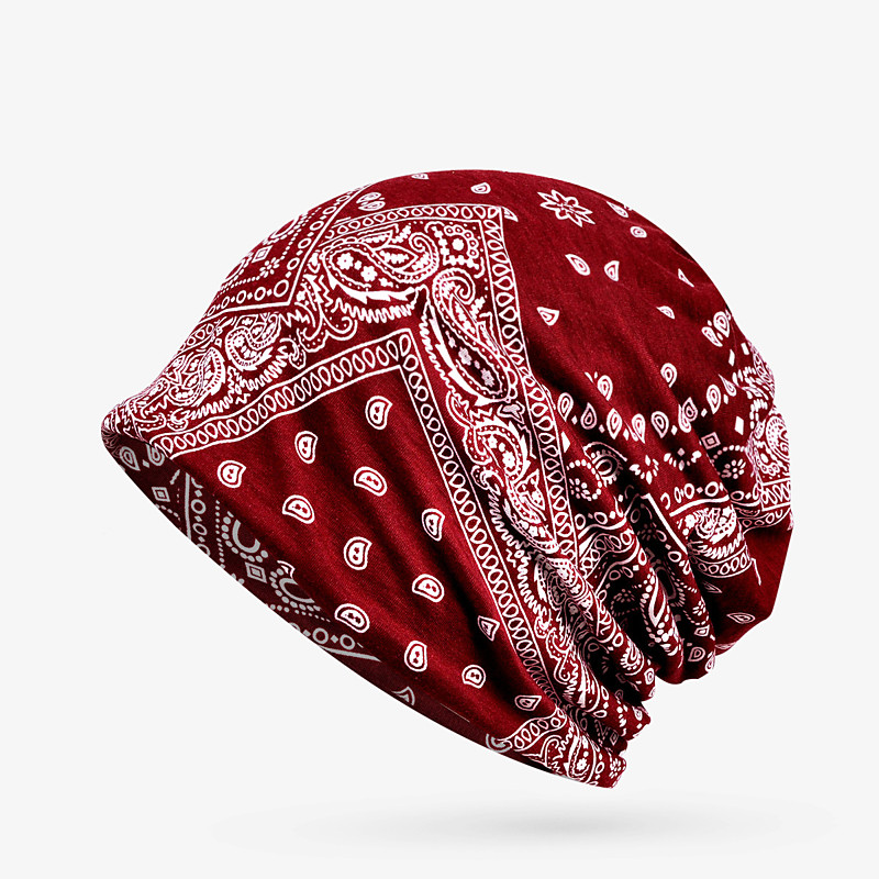 Men's Beanie Hat and Scarf Set Wine Red Black Acrylic Fibers Knitted Two Ways To Use Sports Outdoors Casual Outdoor Home Daily Flower / Plants Elastic Casual / Daily