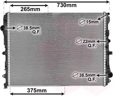 VAN WEZEL Kühler, Motorkühlung MERCEDES-BENZ 30002667 0995005000,0995007100,995008800 Kühler,Wasserkühler,Autokühler,Motorkühler A0995005000 Image