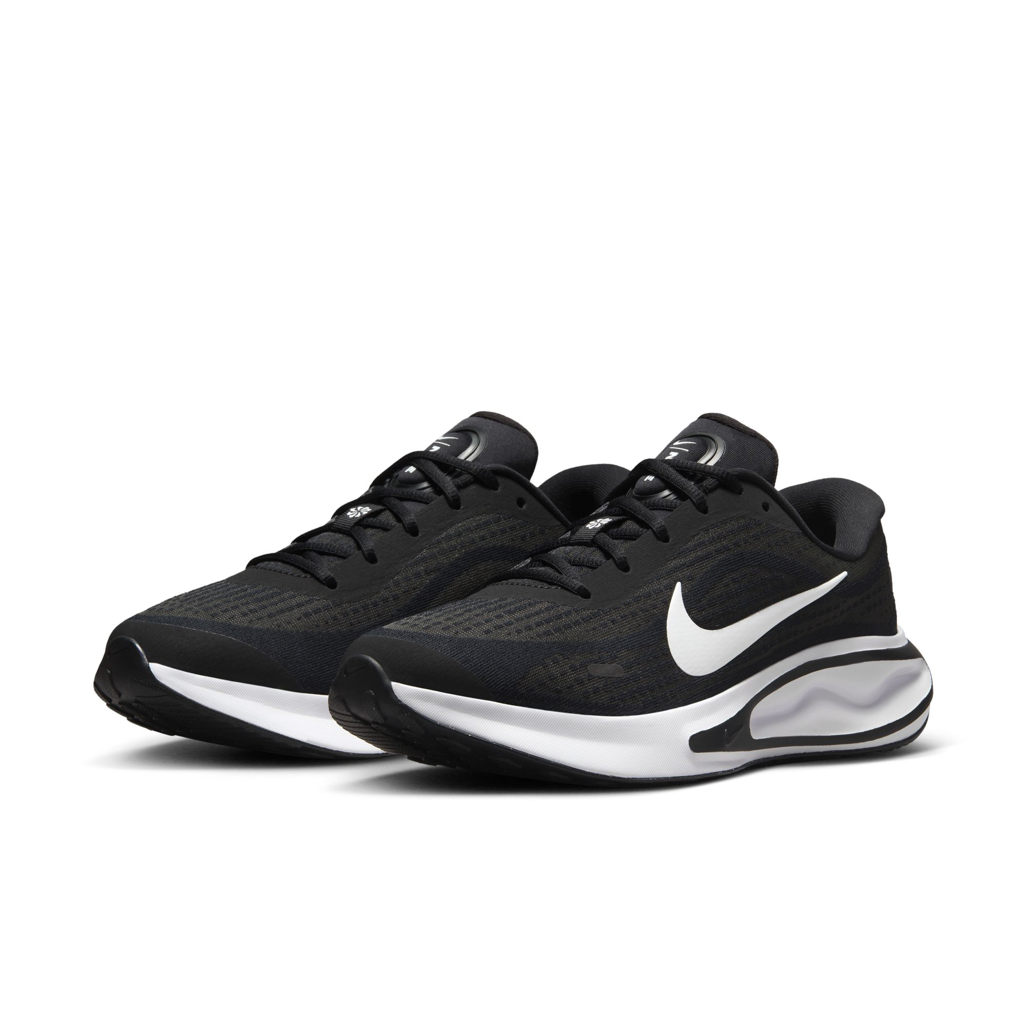 Laufschuh NIKE "W NIKE JOURNEY RUN", Damen, Gr. 42,5, schwarz, weiß, Synthetik, Textil, Schuhe Laufschuh