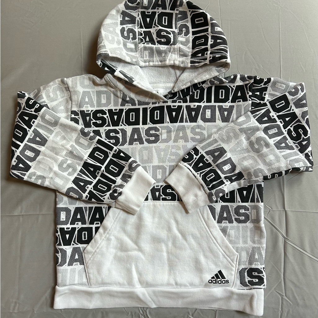 Adidas Shirts & Tops | Adidas Boys Medium Monochrome Logo Patterned Apparel | Color: Black/White | Size: Mb