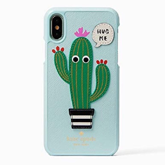 Kate Spade Cell Phones & Accessories | Kate Spade Cactus “Hug Me” Iphone 10 X Protective Phone Case W/Box | Color: Blue/Green | Size: Iphone X 10