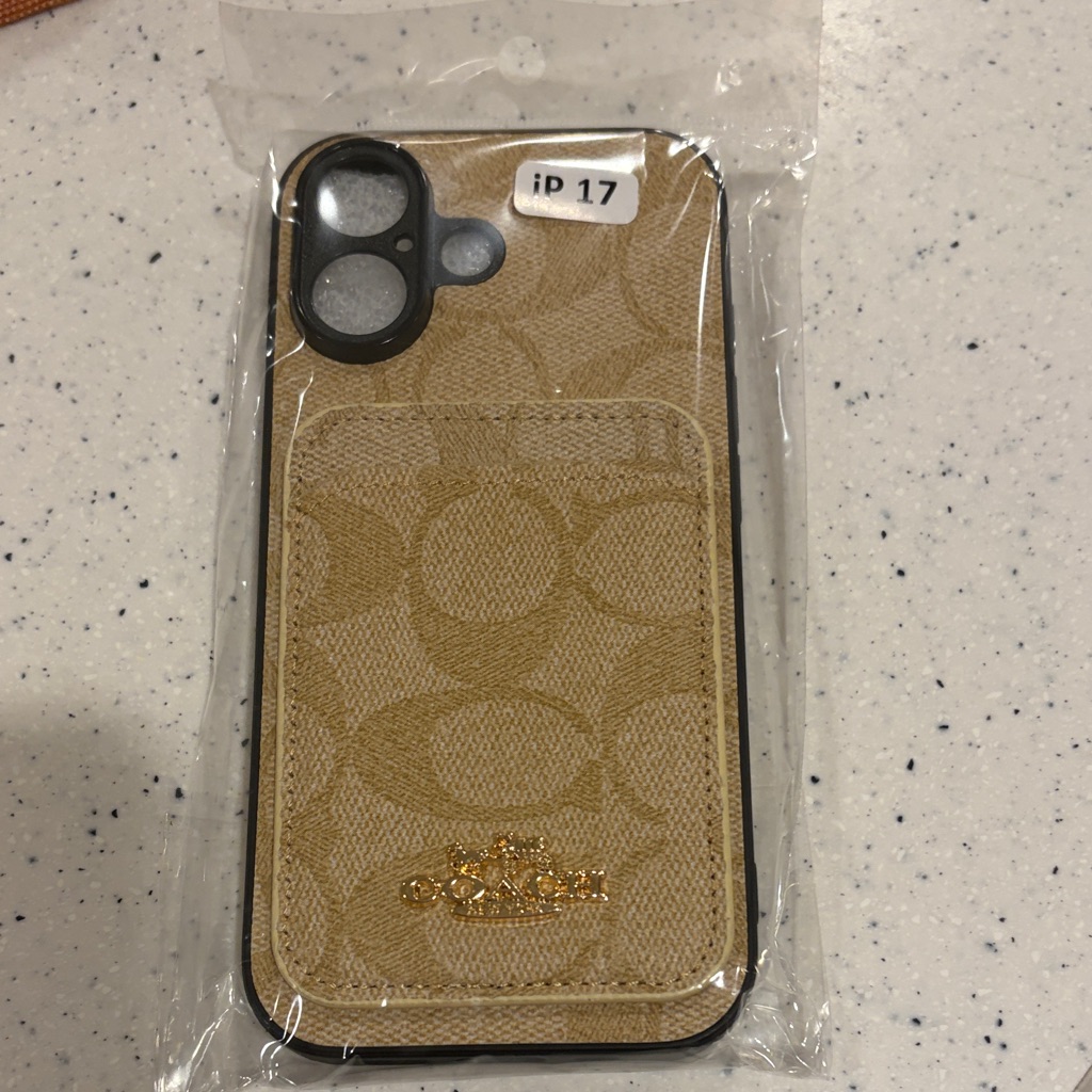 Coach Cell Phones & Accessories | Coach Light Beige Signature Phone Case With Card Slot For 1phone 17 Regular | Color: Tan | Size: Os