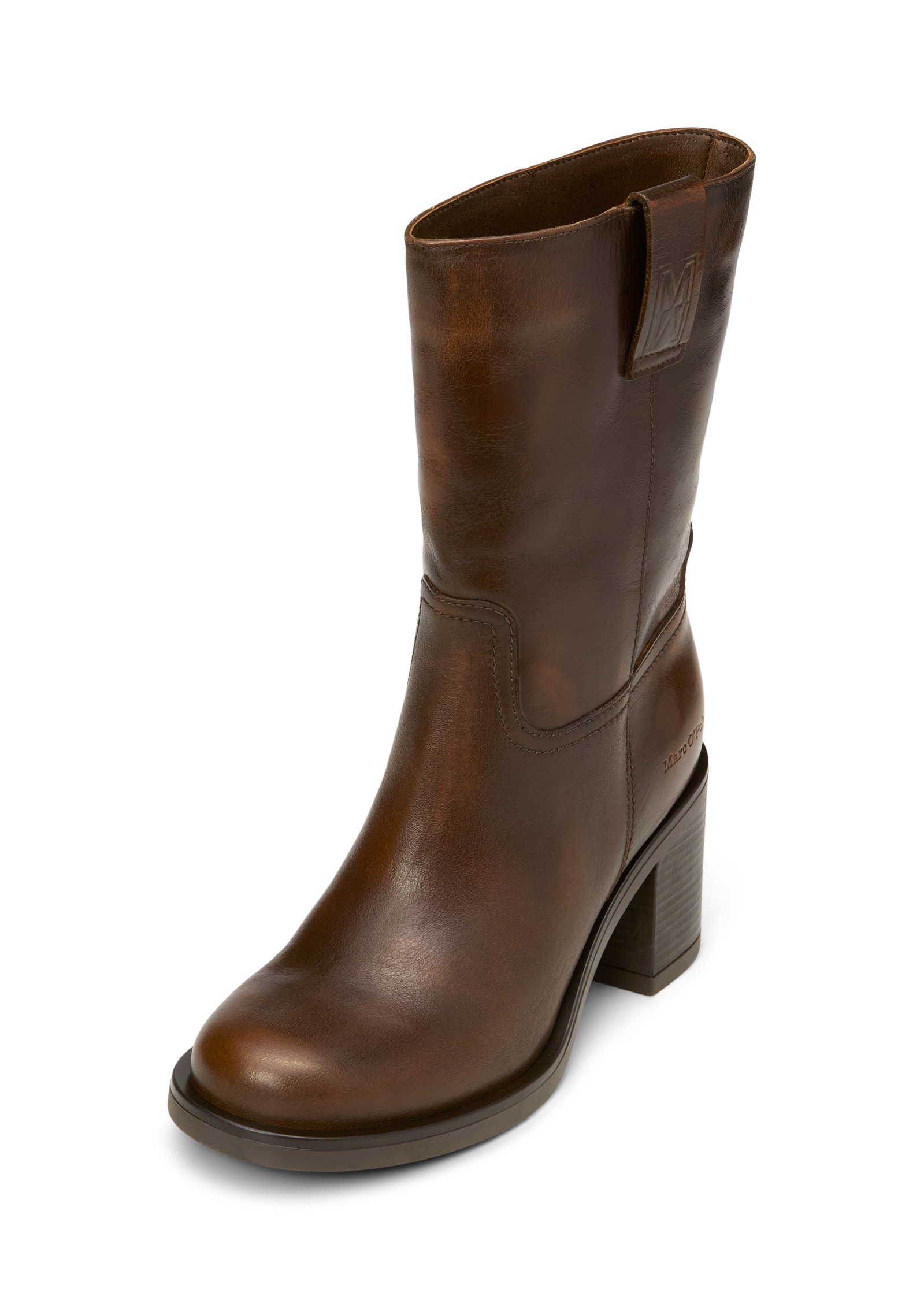 Stiefel MARC O'POLO "aus edlem Rindleder", Damen, Gr. 38, cognac, Obermaterial: 100% Leder (Rind), unifarben, Schuhe Stiefel