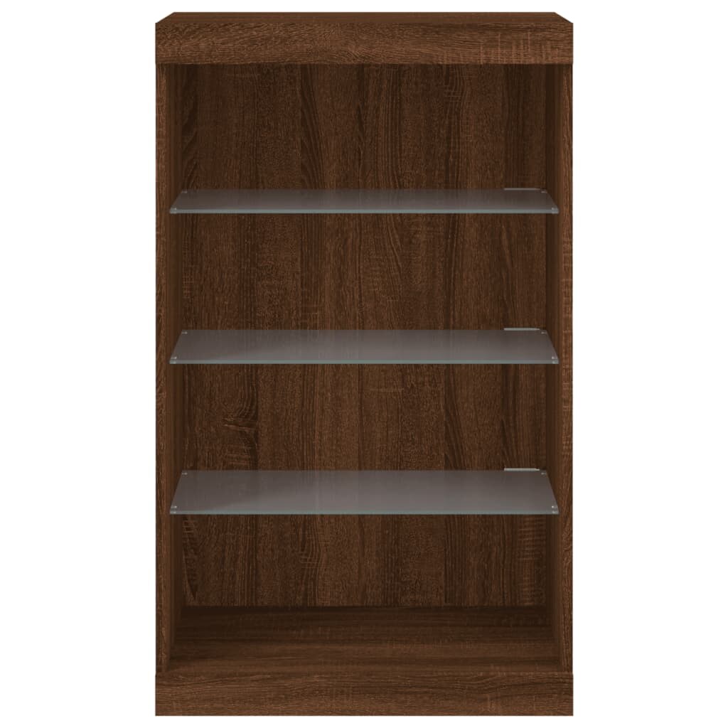 vidaXL Sideboard mit LED-Leuchten Braun Eichen-Optik 60,5x37x100 cm Image
