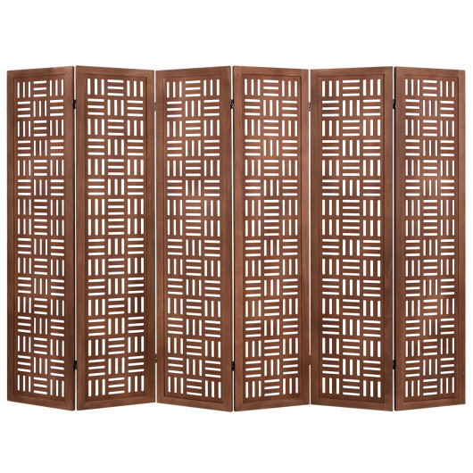 Costway 6-Panel Solid Wood Room Divider Folding Partition Stand