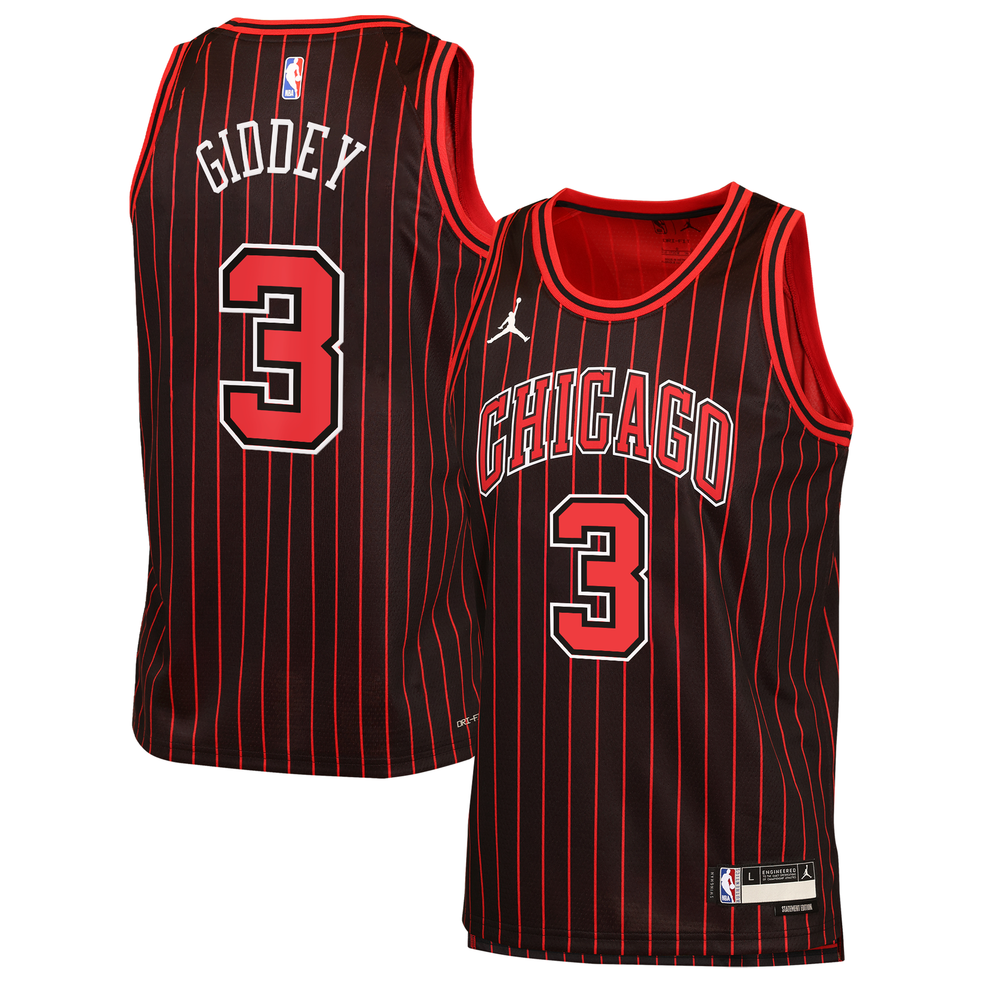 Chicago Bulls Jordan Brand Statement Edition Trikot – Schwarz – Josh Giddey – Jugend