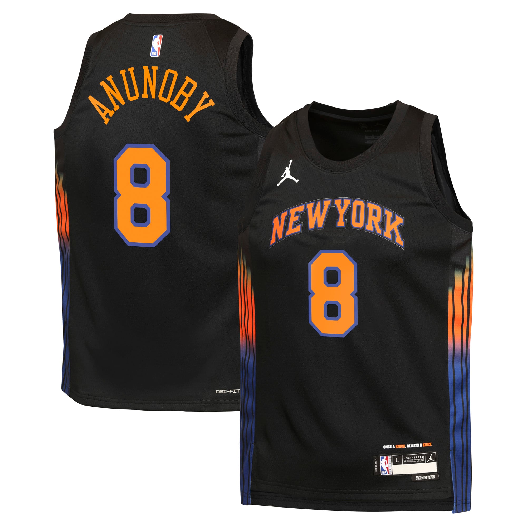 Maillot Jordan Brand Statement Edition des New York Knicks - Noir - OG Anunoby - Jeune - unisexe Taille: XL (18/20)