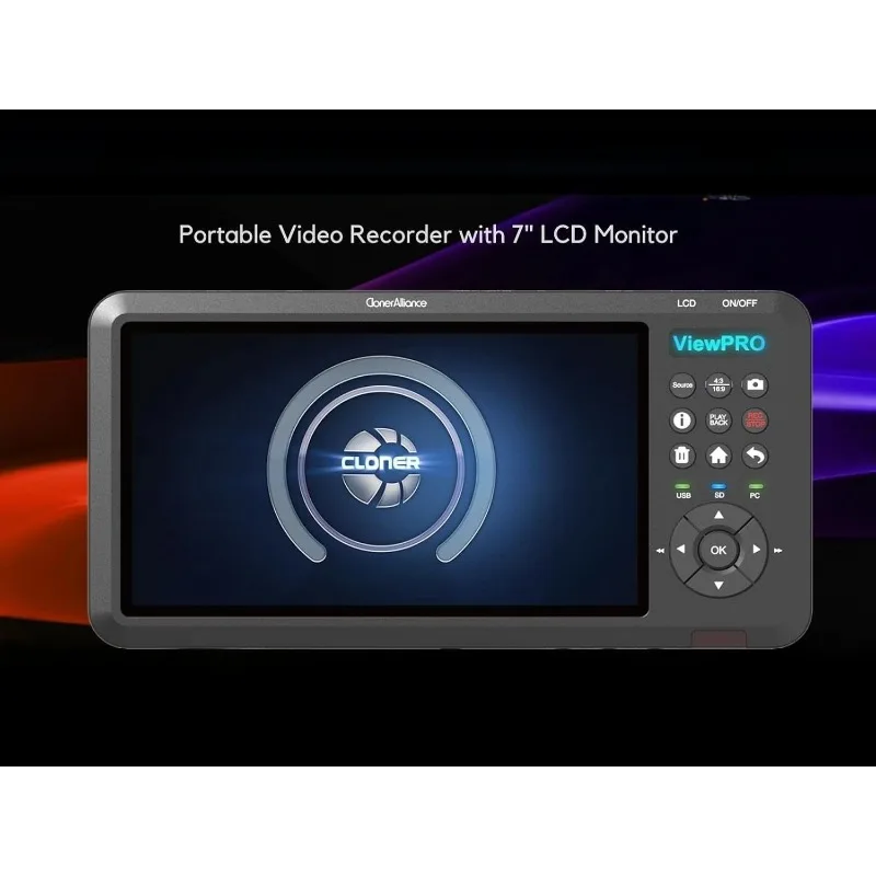 ViewPro, Portable 1080p@60fps HDMI Video Recorder And Playback With 7" LCD, AV/VGA/YPbPr Inputs. Schedule Recording
