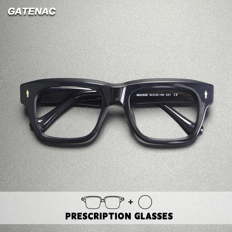 Gatenac Handgemachte Anti Blau Licht Lesebrille Photochrome Rezept Große Brille Rahmen Männer Myopie Progressive Brillen Image