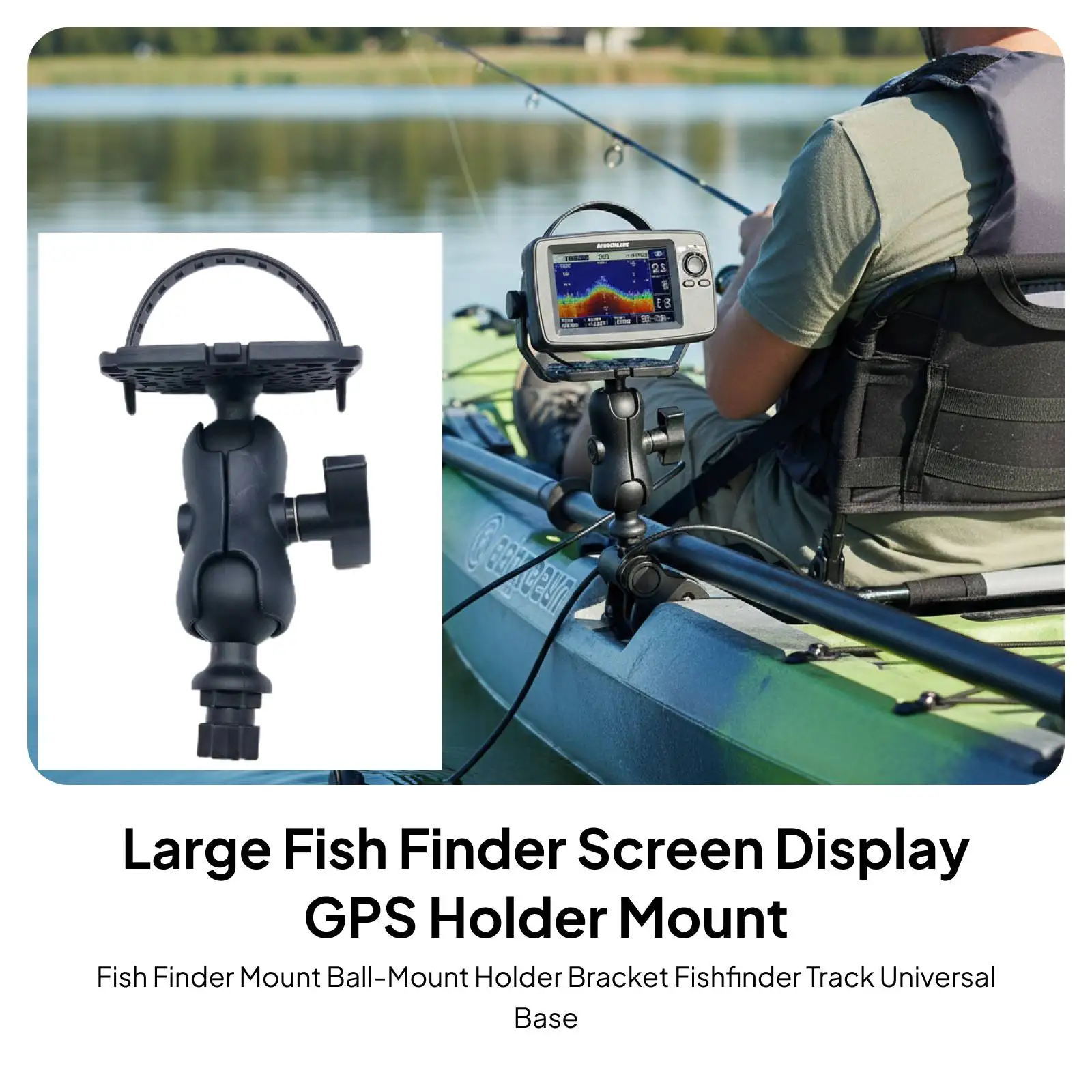 Fisch Finder Halterung Ball-Mount Halter Halterung Fishfinder Track Universal Basis Große Fisch Finder Bildschirm Display GPS Halter Halterung Image