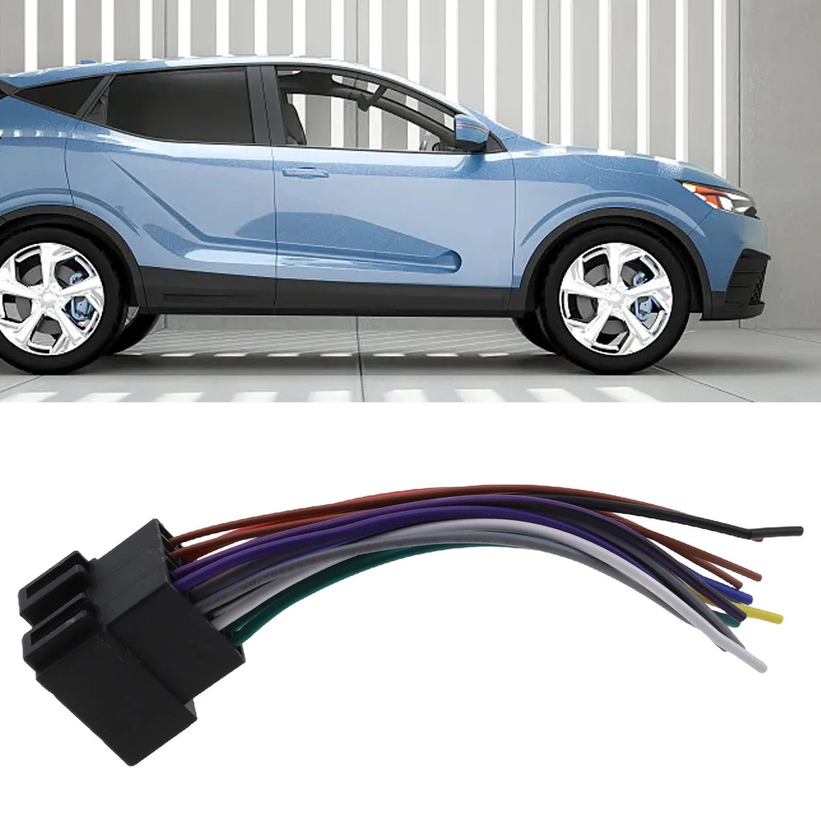 1Pcs Auto Power Adapter Auto Ersatz Stecker Für ISO Stecker Radio Kabelbaum Radio Antenne Stereo Kabelbaum Image