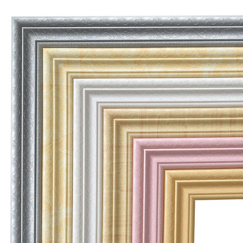 3D-Schaum-Wandkantenstreifen-Aufkleber, selbstklebend, wasserdicht, Modellierung, Fotorahmen, Taillenlinie, Ecklinie, Wandverkleidung, Linie, Dekor Image
