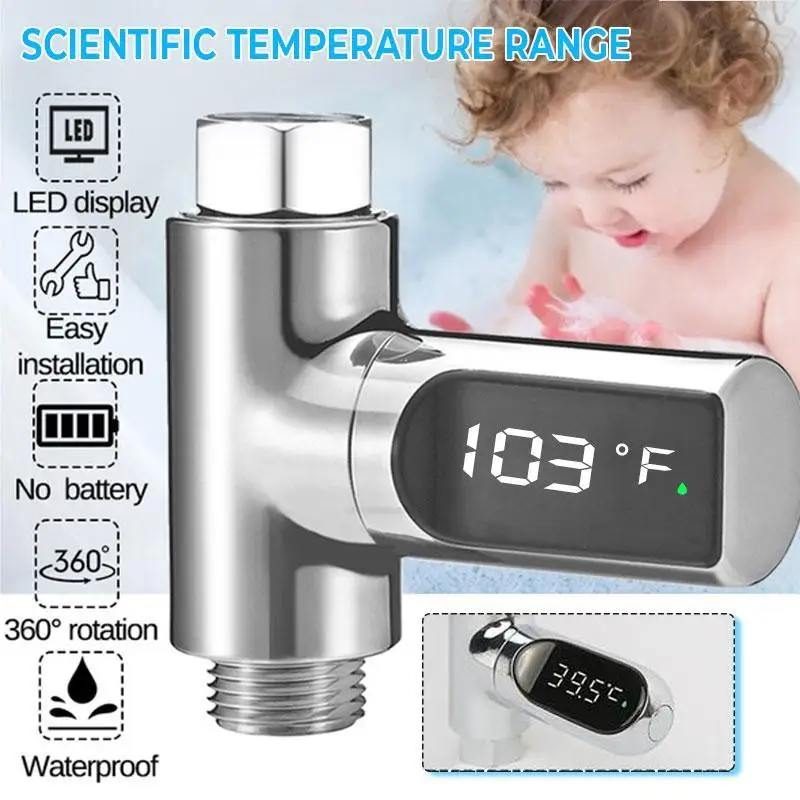 Hochpräzises LED-Duschthermometer, LED-Digital-Dusche, intelligenter Sensor, Schwimmbad-Thermometer für Whirlpool, Spa, Wassertemperatur