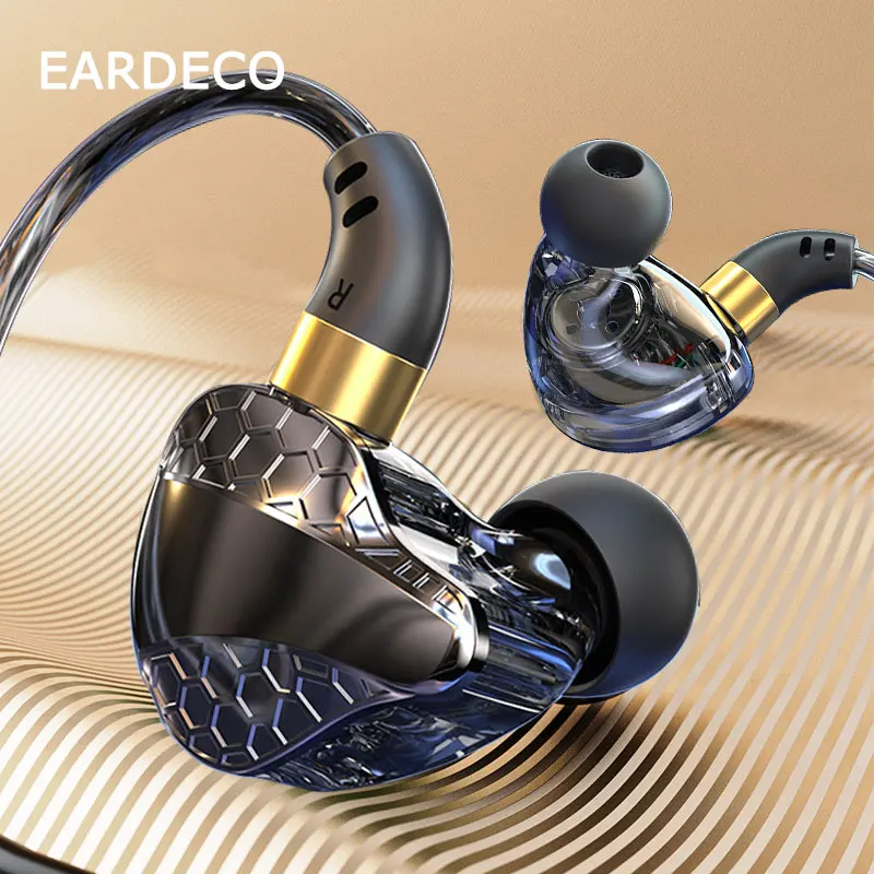 EARDECO Auriculares Cuffie cablate da 3,5 mm Cuffie auricolari cablate per bassi Cuffie sportive stereo Cuffie con microfono Cavo per auricolari