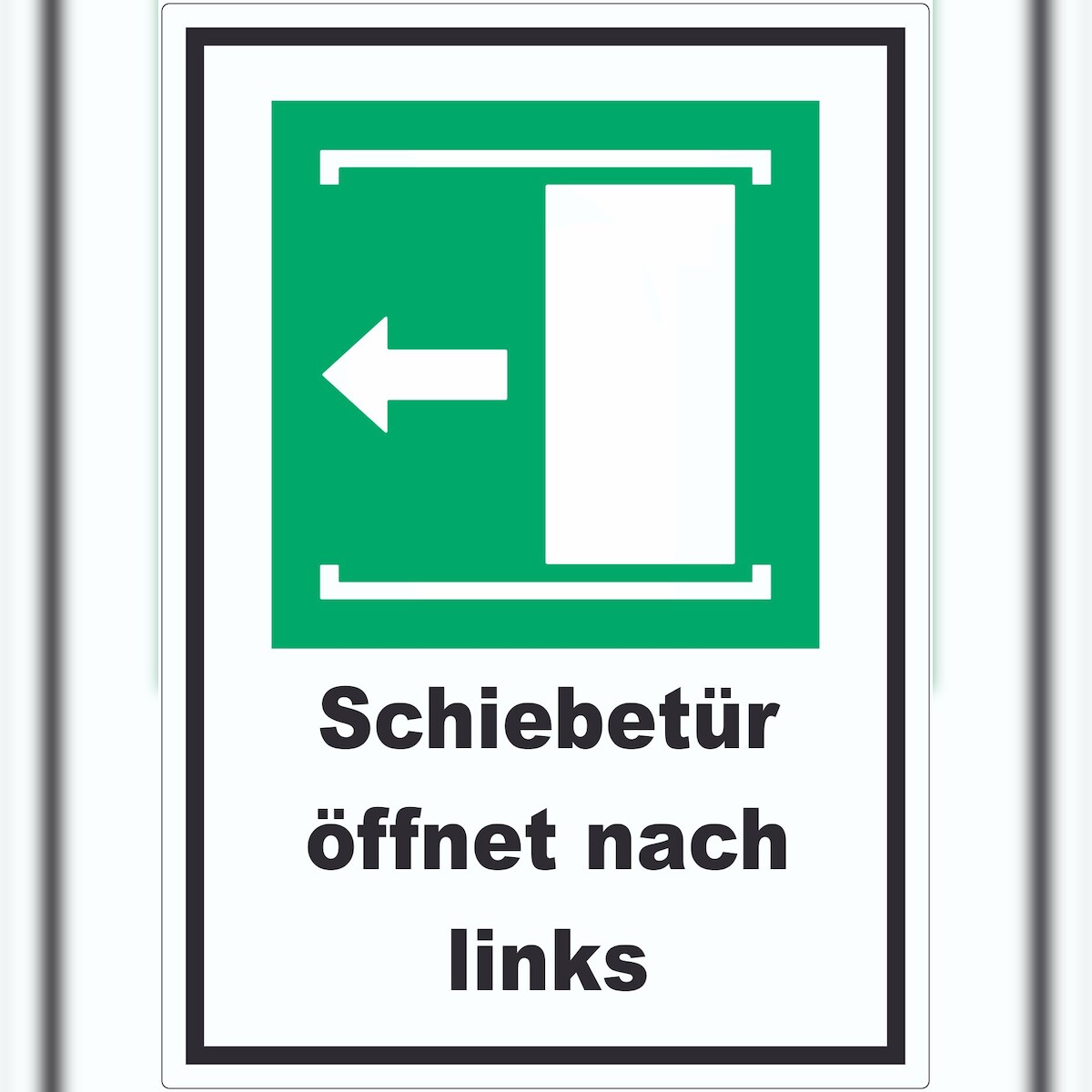 HB-Druck Schiebetür öffnet nach links Aufkleber A3 (297x420mm) Image