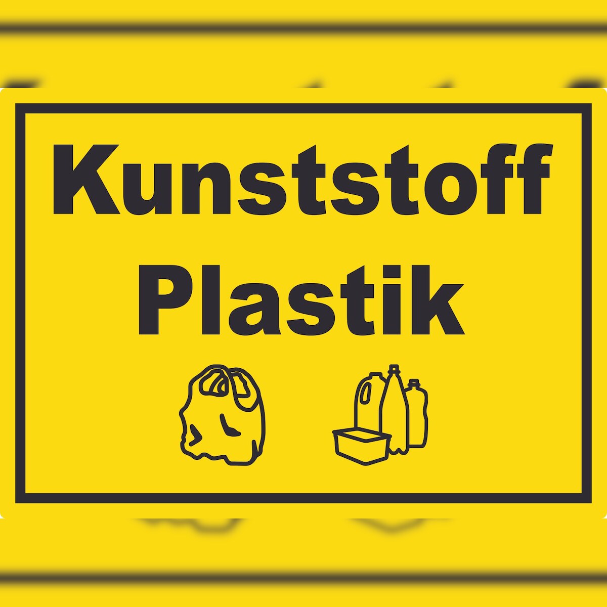 HB-Druck Kunststoff Plastik Mülltrennung Aufkleber Text Symbol shopping bag A3 (297x420mm) Image