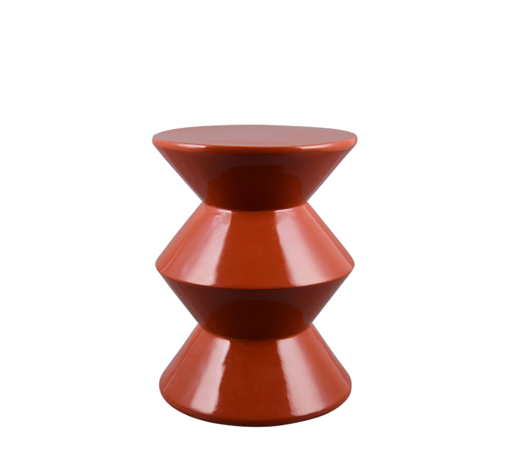 Bout de canapé en céramique orange