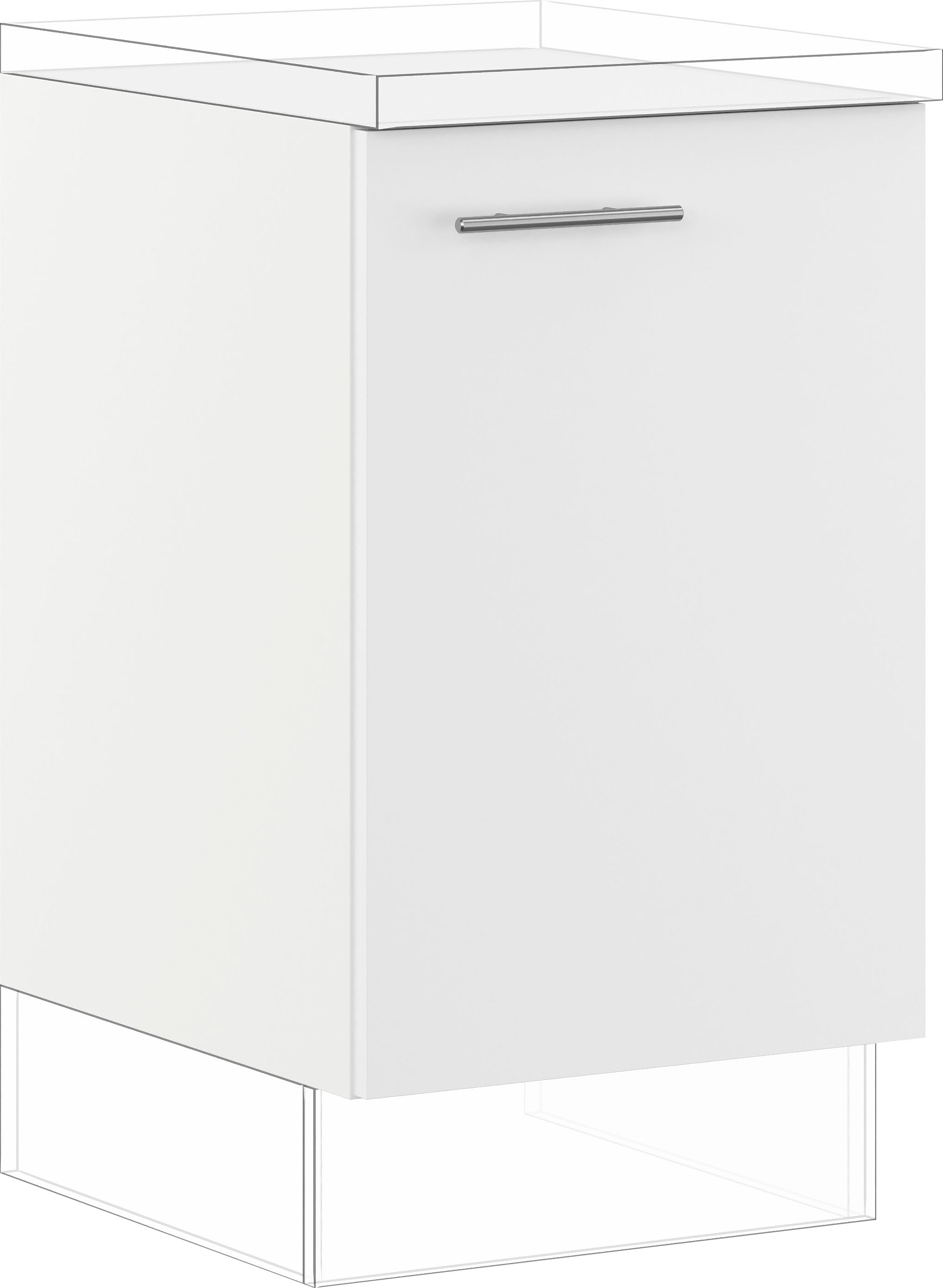 Spülenunterschrank IMPULS KÜCHEN ""Prag und Valencia", Breite/Höhe: 50/72,3 cm", weiß, B:50cm H:72,3cm T:57,6cm, Dekorfolie, Holzwerkstoff, Schränke, Küchenunterschrank, vormontiert, mit Soft-Close