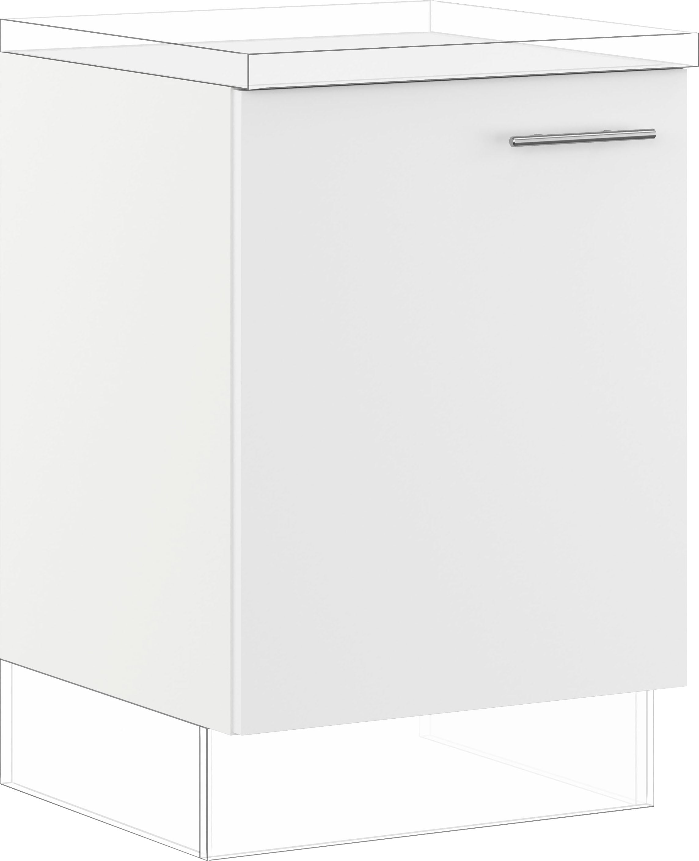 Spülenunterschrank IMPULS KÜCHEN ""Prag und Valencia", Breite/Höhe: 60/72,3 cm", weiß, B:60cm H:72,3cm T:57,6cm, Dekorfolie, Holzwerkstoff, Schränke, Küchenunterschrank, vormontiert, mit Soft-Close