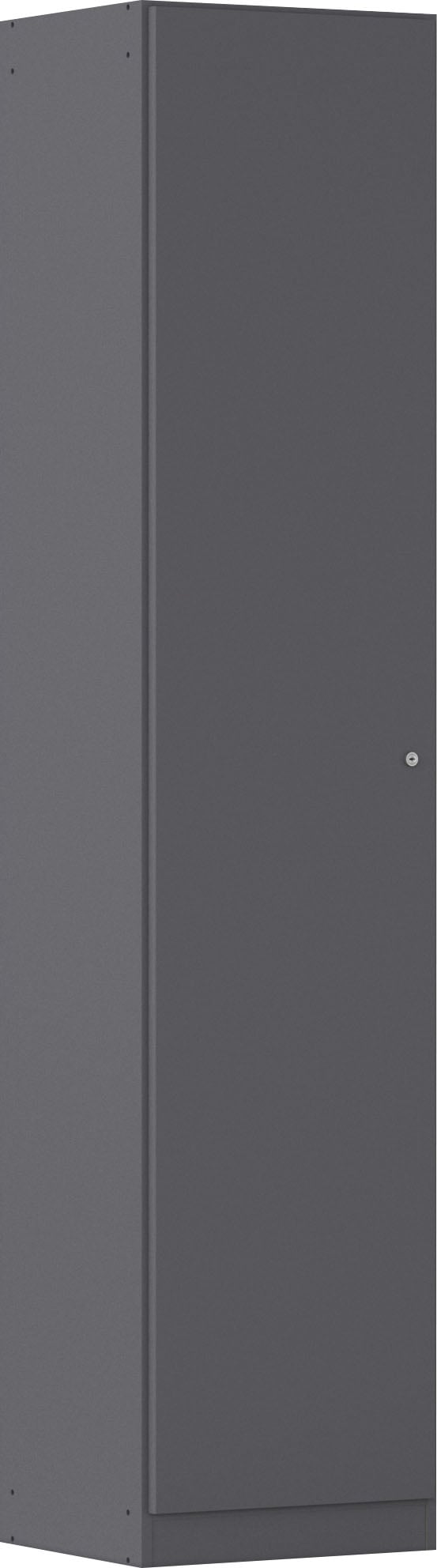 Mehrzweckschrank RAUCH "Garderobe Kleiderschrank Schrank Schuhschrank Putzschrank MINOSA", graumetallic, griffe graumetallic, B:47cm H:210cm T:41cm, Holzwerkstoff, Schränke, Mehrzweckschrank