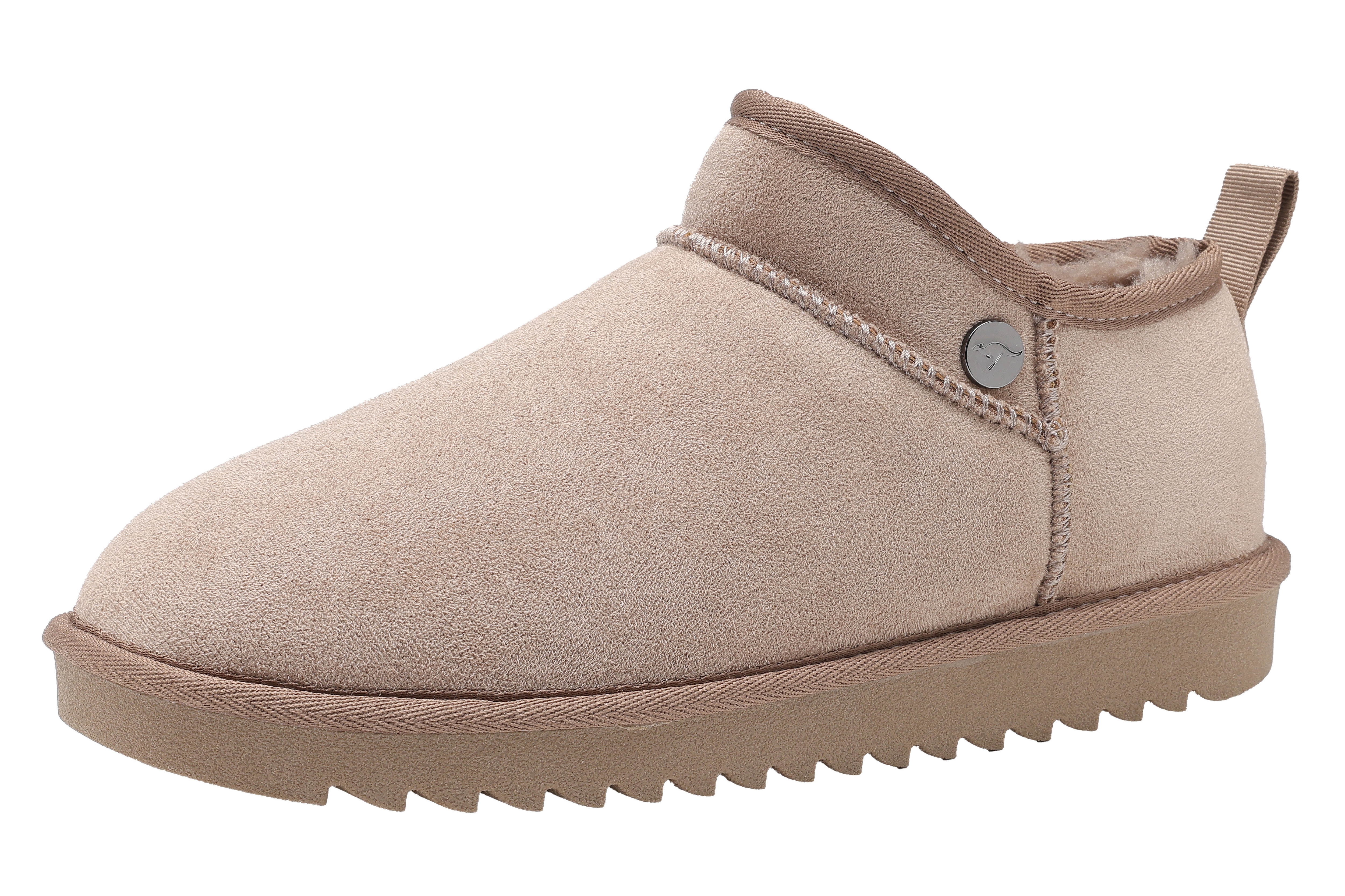 Schlupfboots KANGAROOS "K-UW MELBO", Damen, Gr. 41, braun (stone braun), Textil, Schuhe Schlupfboots, Winterboots, Snowboots, Winterschuhe, gefüttert