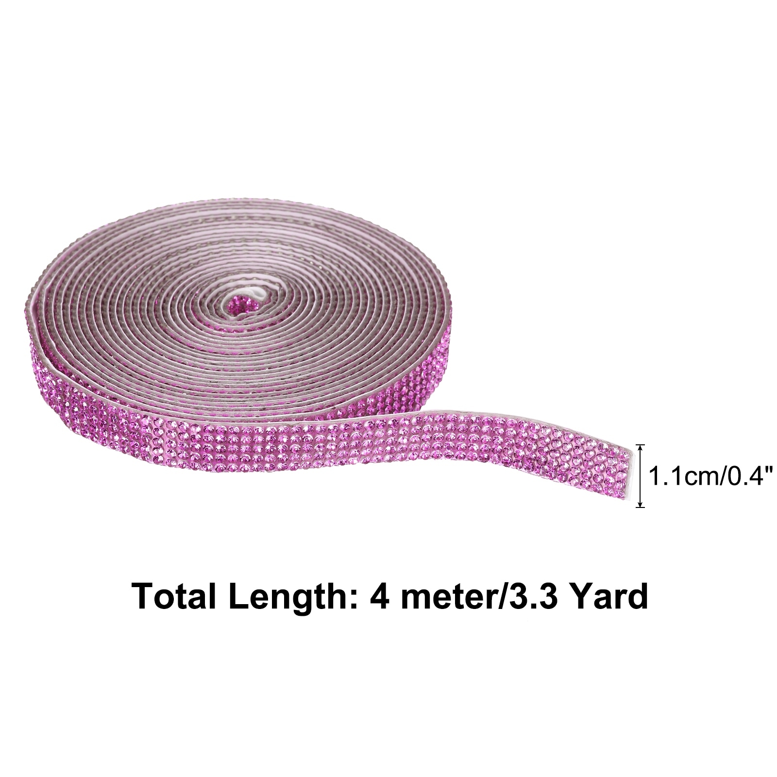 Crystal Rhinestone Ribbon Roll, Self Adhesive Crystal Strips, Rhinestone Stickers for Arts Crafts Wedding Birthdays - 4 Yard