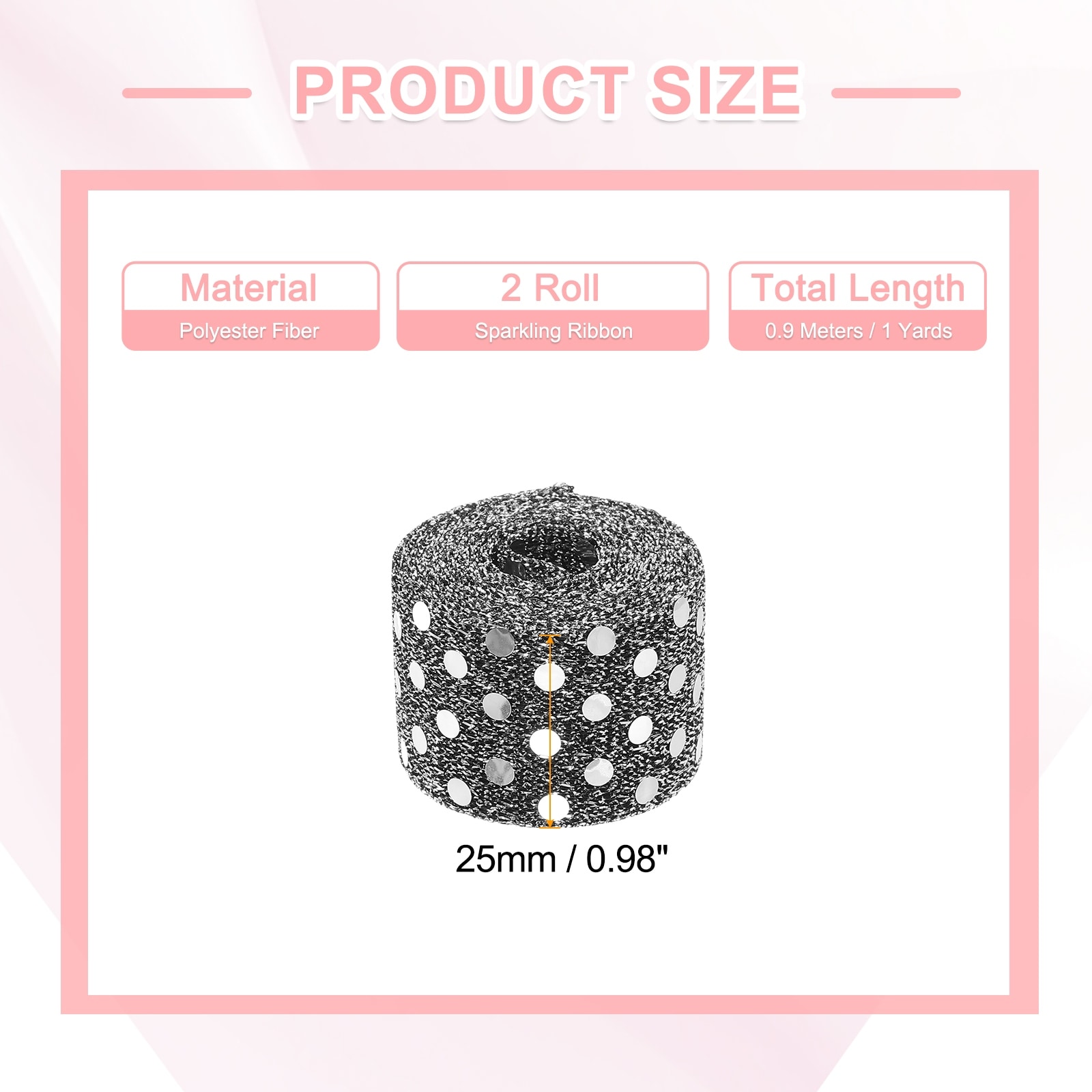 Yard Sparkling Ribbon, Craft Fabric Ribbons for Wreath Bow Making, Gift Wrapping, Wedding Parties Home Decoration, DIY Crafts