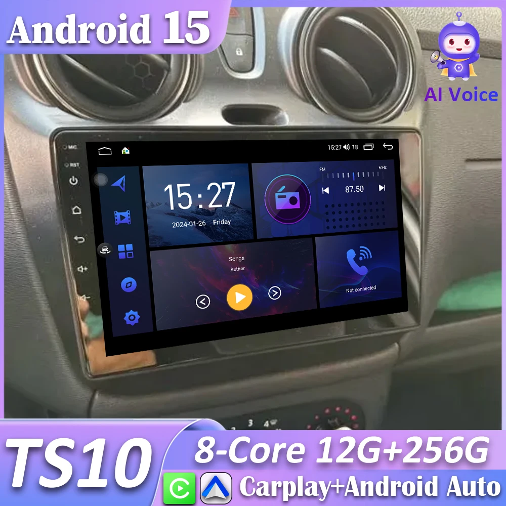 Autoradio Carplay Android 15, Navigation vidéo, écran automatique, Wifi 5G, vidéo No 2din, pour Renault Dokker Lodgy Dacia 2012 – 2020