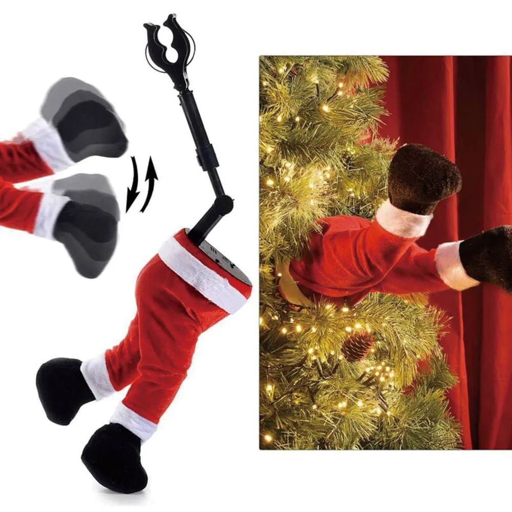 Fun Christmas Leg Tree Decoration, Christmas Tree Decor Plush Leg Sticky Christmas Tree Top Decoration, Christmas Decoration