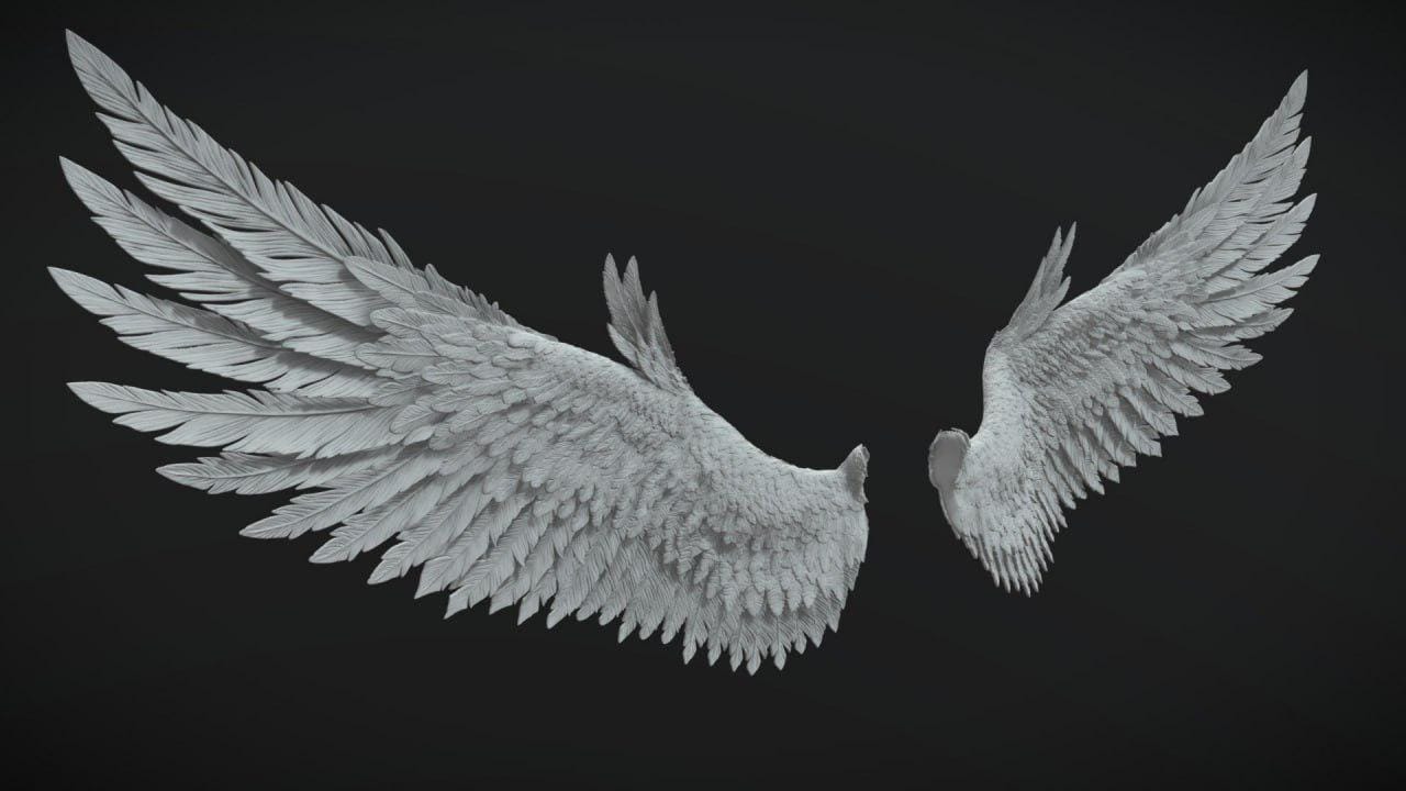 File di stampa 3D, modello STL, file di ali d'angelo 3D, modello di ala 3D, file per stampante 3D, stampa digitale, file di disegno STL, STL per la st