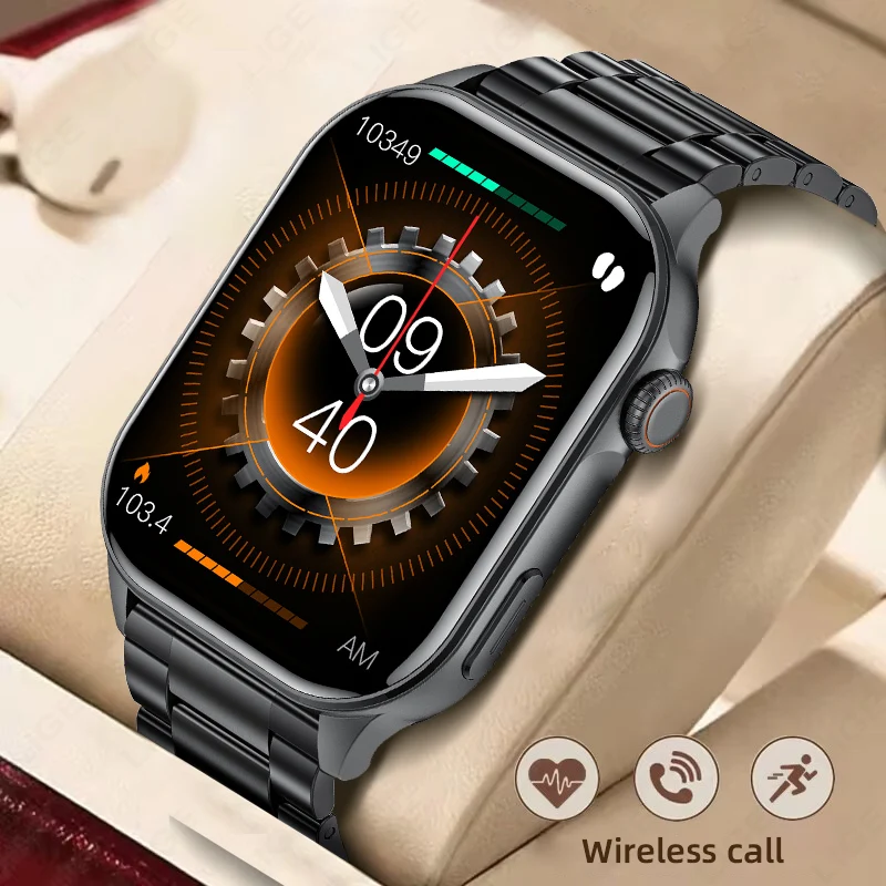 LIGE AMOLED Smart Uhr Männer 2,01'' Bildschirm Bluetooth Anruf Gesundheit Monitor Wasserdichte Sport Frauen Smartwatch Neue Für Android IOS Image
