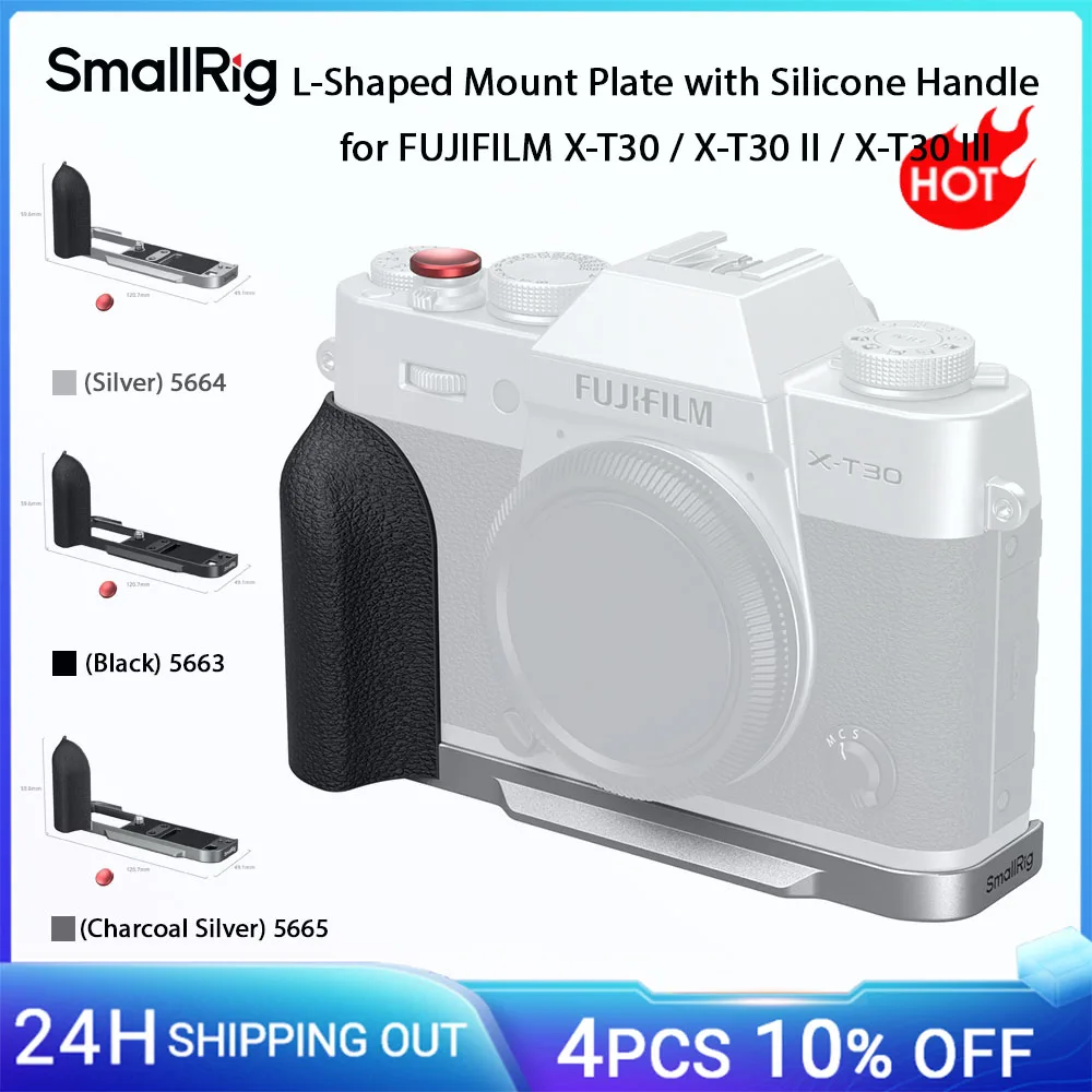 SmallRig X-T30 II L-förmige Montageplatte mit Silikongriff für FUJIFILM X-T30 / X-T30 II / X-T30 III, mit Verschlussknopfkappe 5664 Image