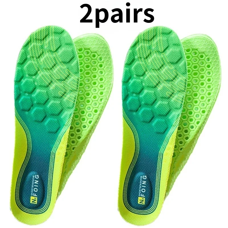 2 Paar NAFOING Bequeme TPU-Sport-Einlegesohlen – leicht, weich für Laufen, Spazierengehen, Wandern – Dual-Fuß-Laufzubehör Image