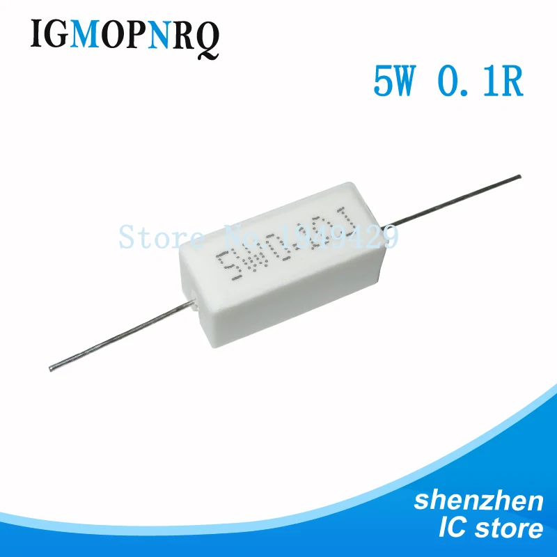 10PCS 5W cemento resistencia 0,1 ~ 10k ohm 5%,0,22,0,33,0,5 1 10 100 1K 10K ohm 0,1 R 0,22 R 0,33 R 0,5 R 1R 10R 100R Image
