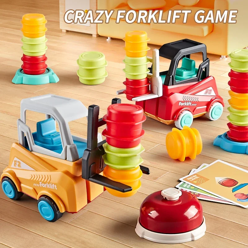 Gabelstapler-Trainingsfähigkeit, Farbstapeln, Sortieren, passendes Spiel, Technik, LKW, Presse, Transport, Auto, interaktives Spielzeug, Kindergeschenke Image