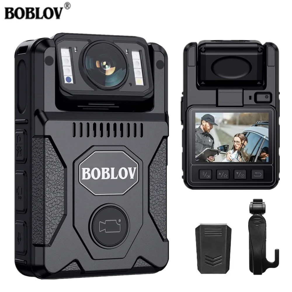 BOBLOV M7 1080P HD Minikamera 4000 mAh Camcorder 128 GB GPS Bodycam Polizeikamera 180 ° Rotierende Fahrradkameras Sport DV Auto DVR Cams Image