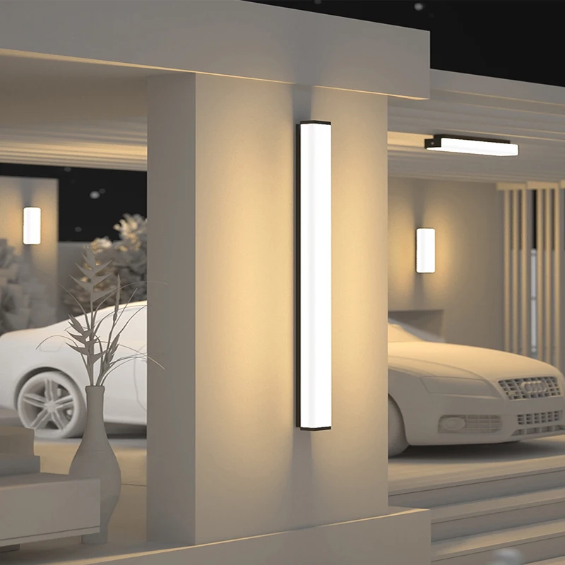 Lampada da parete per esterni in acciaio inossidabile lampada da parete per esterni illuminazione per esterni a LED lampada da parete lunga impermeabile IP65 giardino esterno l