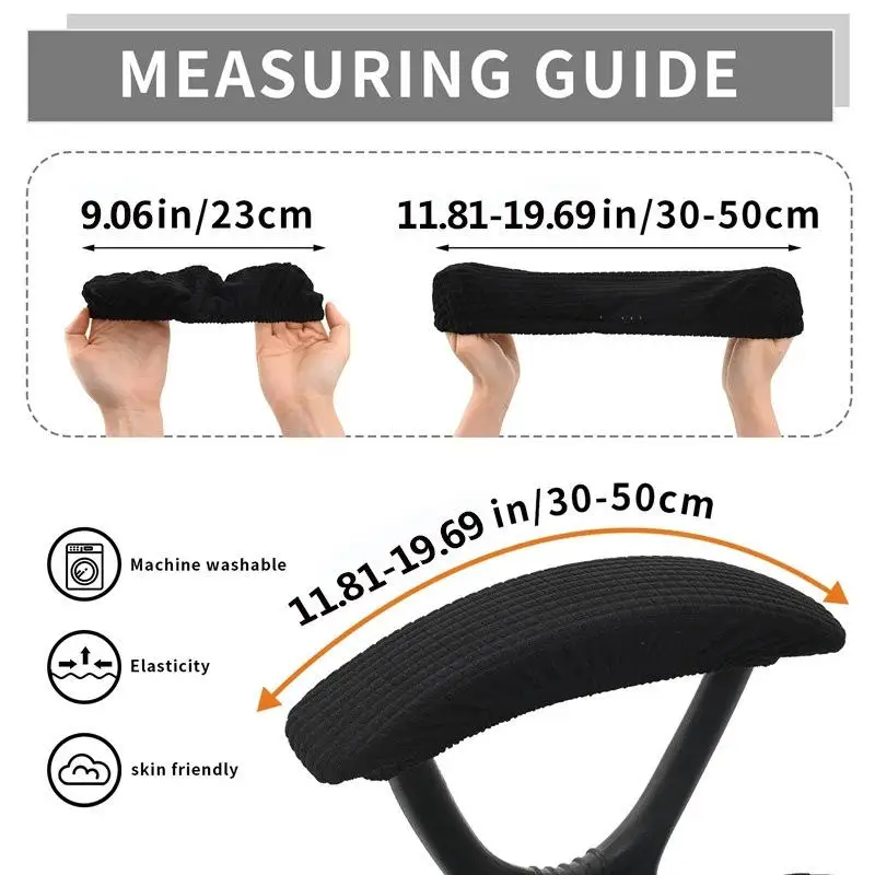 1 Paar elastische Armlehnenbezüge für Bürostuhl, Jacquard, drehbarer Chalr-Armschutz, einfarbig, Armchalr-Abdeckungen für Büro und Zuhause Image