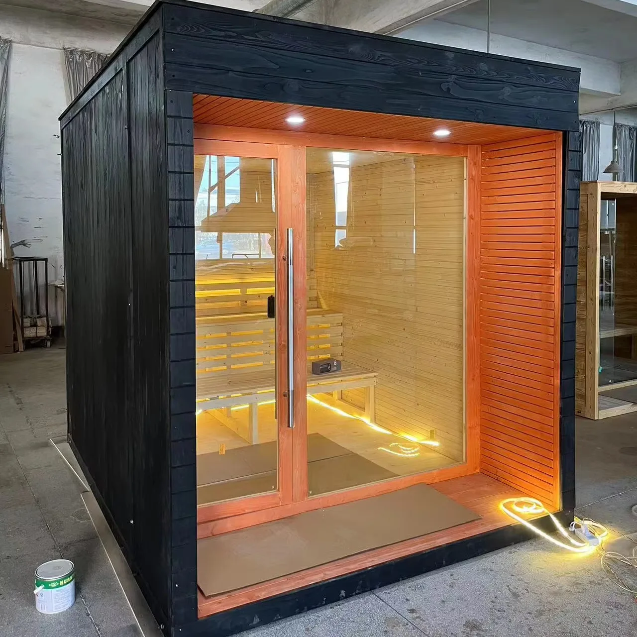 Kanada Red Cedar Plaza 6-8 Personen Outdoor-Saunahersteller Cube Smart Sauna